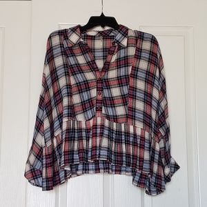 Free People Promise Everything Plaid Shirt